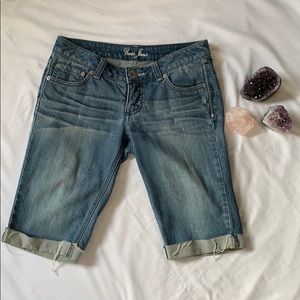 Denim long shorts